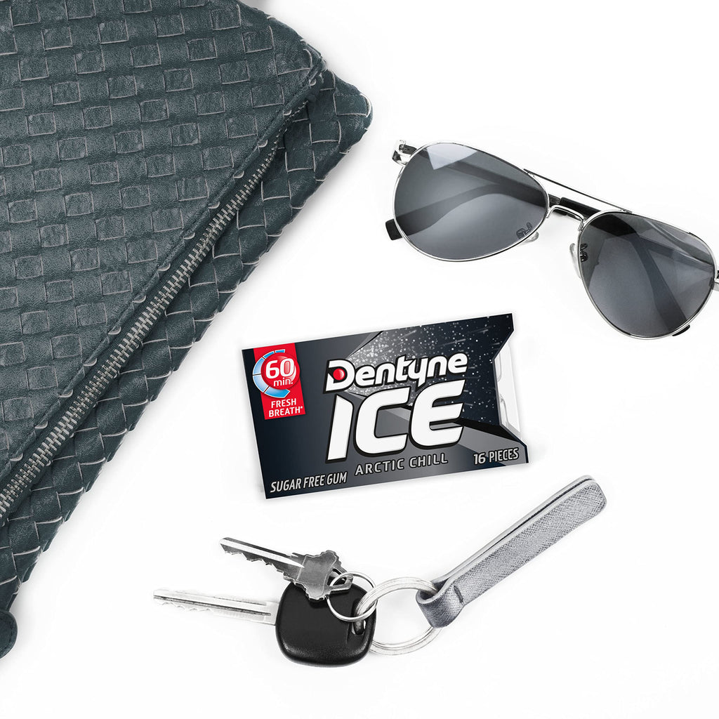Dentyne Ice Arctic Chill Sugar Free Gum, 9 Packs of 16 Pieces (144 Pieces)