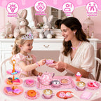 Hohosunlar Tea Party Set for Little Girls, Kids Tea Set for Toddler 3-5 6-8