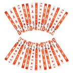 WANDIC Orange Ribbon Bracelets, 30 Pcs 5 Styles Leukemia Awareness Wristbands Adjustable Polyester Wrist Bands Kidney Cancer Wrist Strap for Men Women, 6.89 * 0.59in, Polyester, no Gemstone