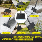 Jardineer Garden Flat Shovel Heavy Duty, Multifunctional Garden Cleaning Shovels for Lawn Edging,Sidewalk Weeding, Floor Scraper Long Handle, Metal Snow Shovel,Ice Scraper for Driveway (60")