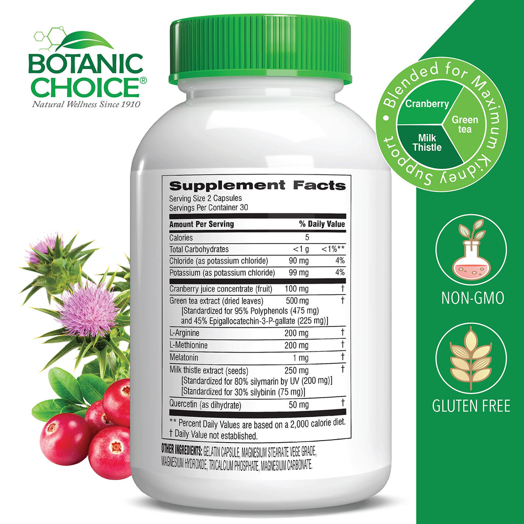 Botanic Choice Ultra Kidney Complex - Optimal Kidney Support with Milk Thistle, Green Tea & More- 60 Capsules