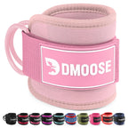 DMoose Fitness Ankle Straps for Cable Machines - One Size Fit Premium Padding, Glute Kickback Ankle Strap for Women & Men, Cable Attachments for Gym & Booty Workouts (Bubblegum Pink - Single)
