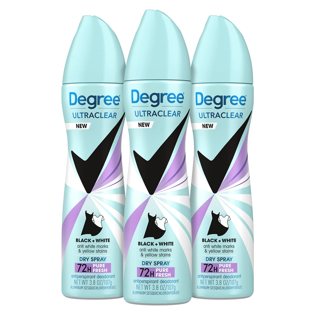 Degree UltraClear Antiperspirant Deodorant Dry Spray, 3 Count, 3.8 oz