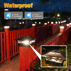 VOLISUN Solar Post Cap Lights: 2 - Pack Outdoor Deck Post Cap Lights Black for Dock Fence Waterproof 2 Color Modes,4x4/6x6 Wooden/Vinyl Posts