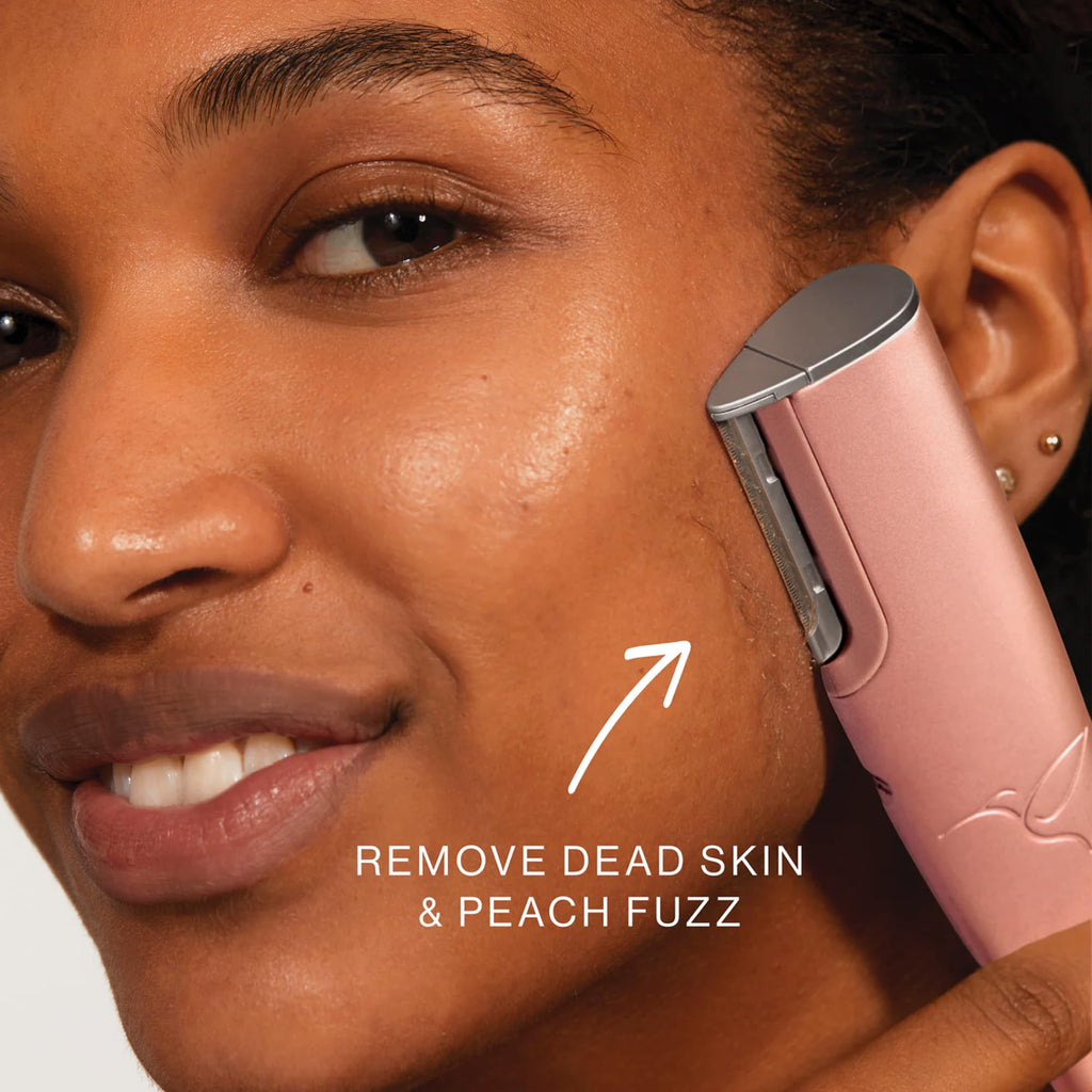DERMAFLASH LUXE+ Sonic Dermaplaning Tool for Face Peach Fuzz Removal, Anti-Aging and Exfoliation, NEW Limited-Edition Rose Gold with Bonus FREE Refill Kit