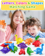 Walenty 26PCS Dinosaur Alphabet Learning Toys for Toddlers Kids 3-5, Montessori Educational Toys Gifts for 3 4 5 Year Old Boy Girl, Preschool Learning Activities, Double Sided ABC Matching Game