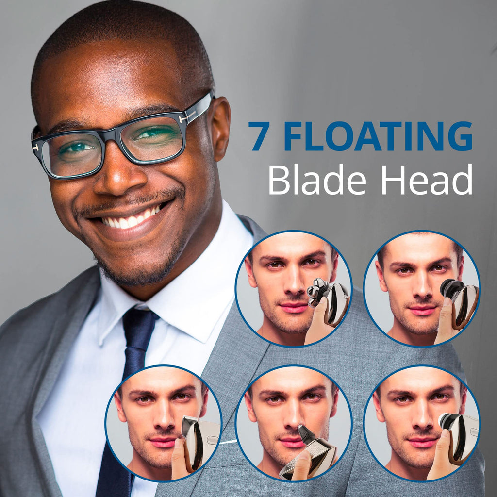 AidallsWellup Electric Head Shaver for Bald Men: Waterproof Cordless Electric Razor for Bald Head & Hair Shaving, Close Shave, Skin-friendly, 360° Full Coverage & Effortless Control, Easy to Clean, Wet & Dry Use
