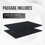 Professional Service Mat 18” x 12” - Bar Mats for Countertop, Non-Slip Rubber Bar Mat - Easy to Clean, Quick Dry Spill-Free, Odor-Free - Heavy Duty PVC Rubberized Mat for Home Bartending (2)