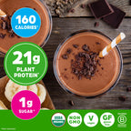 Orgain Organic Vegan Protein + 50 Superfoods Powder, Creamy Chocolate Fudge - 21g Plant Based Protein, 9g Prebiotic Fiber, No Lactose, Gluten Free, No Added Sugar, 2.02 lb (Packaging May Vary)