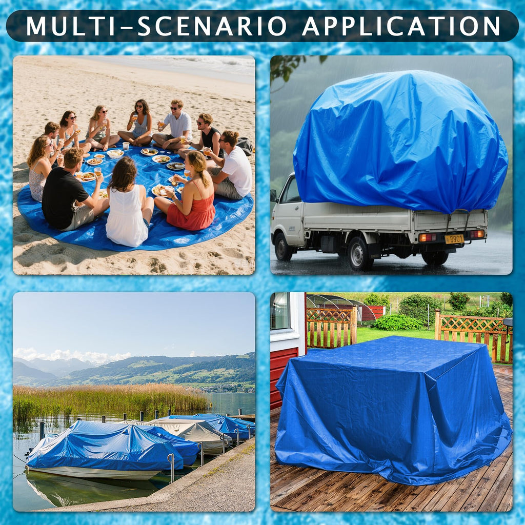 18 x 18 Ft Swimming Pool Ground Cloth Round Swimming Pool Tarpaulin Tarp for Above Ground Swimming Pools Heavy Duty Pool Ground Mat Protector Pad Prevents Punctures