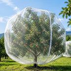 Extra Large 1Pack 15×15Ft Fruit Tree Netting with Drawstring & Zipper - Reusable Plant Protection Bag, Heavy Duty PE Mesh Cover for Blueberry Bushes - Blocks Birds/Deer/Squirrels