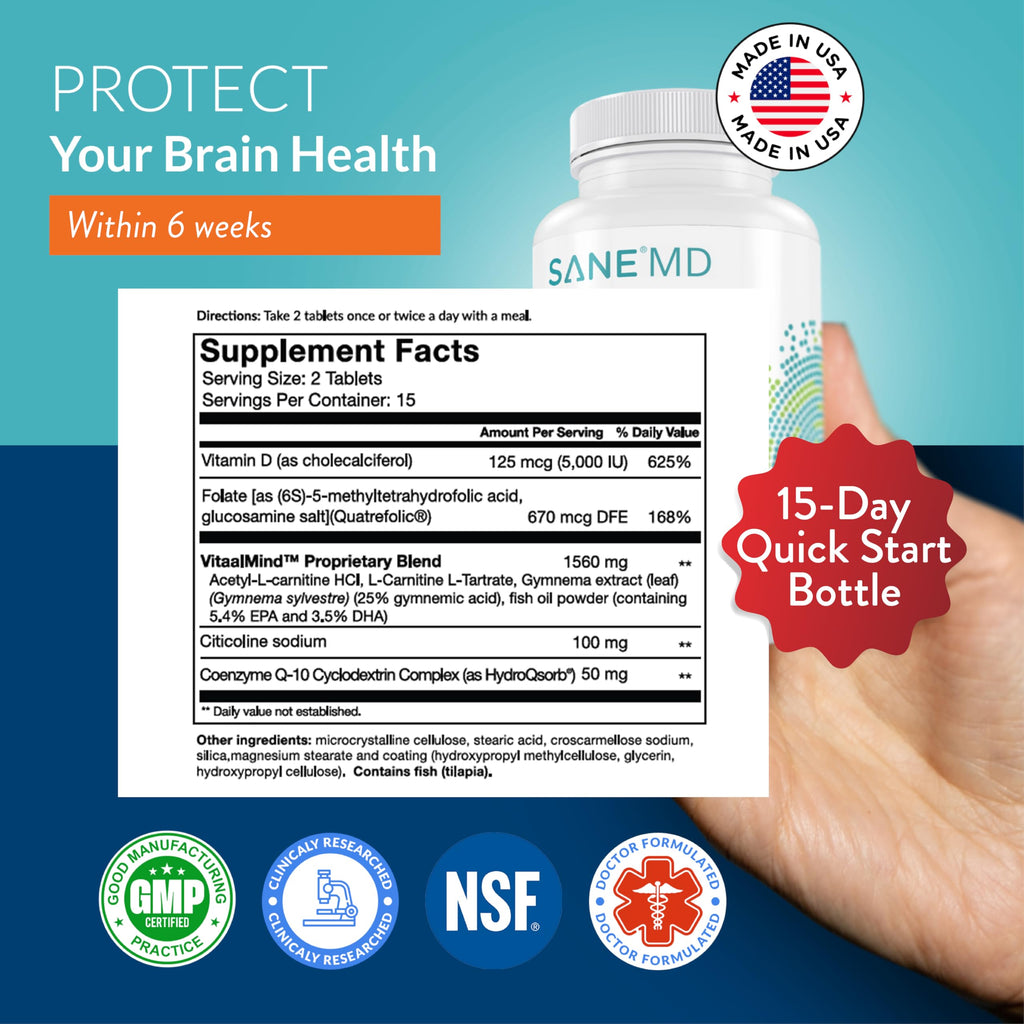 SANE MD Vitaae - Throat Phlegm, Coughing, and Brain Support - Citicoline Supplements for Respiratory, Throat, and Brain Health