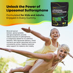 Xyro Research Liposomal Sulforaphane Gummies - 150mg Broccoli Sprout Extract with Vitamins Supplement for Kids Adults - Antioxidant Cellular Health & Liver Detox Support - Non-GMO Vegan Sugar-Free