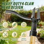 BellaJoyz Weed Puller Tool, Stand Up Heavy Duty Weed Remover Tool with Long Handle & 4-Claw Steel Head, Bamboo Garden Hand Weeding Tool - Easily Remove Weeds Without Bending, Pulling,or Kneeling