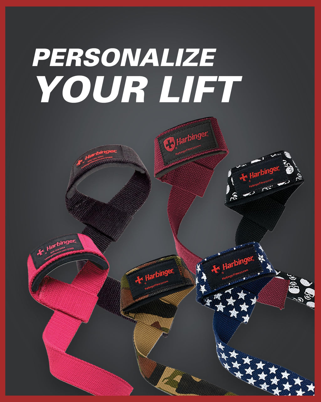 Harbinger Padded Cotton Lifting Straps with NeoTek Cushioned Wrist (Pair), Merlot