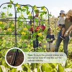 whiffee 7.3FT Cucumber Trellis for Raised Bed, Garden Arch Trellis with Net