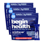 Begin Health Growing Up® Prebiotics for Kids 84-Packs | Prebiotic Soluble Powder Stool Softeners & Digestive Gut Health Supplement | Ideal to Mix with Kids Daily Beverages and Soft Foods - Unflavored