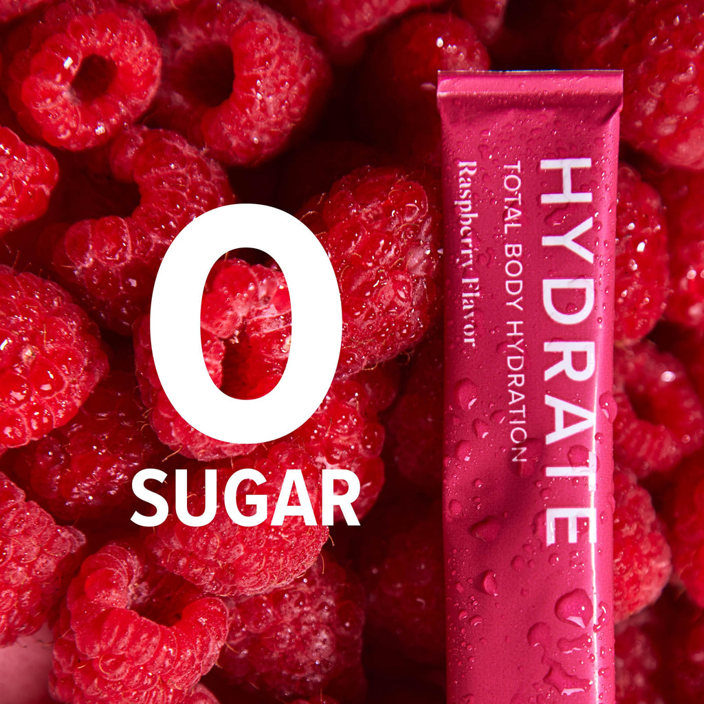 Isagenix Hydrate - Superior Hydration with 1625+ mg of Essential Electrolytes - No Added Sugar - Raspberry Flavor - 0.2 oz Sticks - 24 Servings