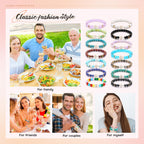 Huquary 24 Pcs Cross Beaded Bracelets, 8mm Christian Stone, Stylish