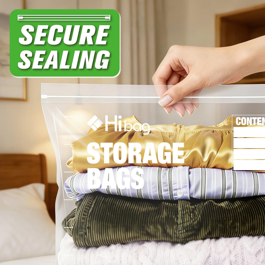 5 Gallon Extra Large Zippered Plastic Bags for Storage