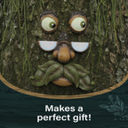 Tree Faces Decor - Outdoor Yard Art Garden Decoration - Unique Peeker for Outdoors and Indoors - Old Man Tree Hugger Art
