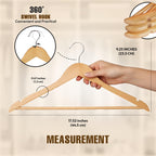 Utopia Home Wooden Hangers 20 Pack – Slim Suit Hangers Natural