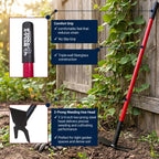 Bully Tools 12-Gauge Two-Prong Weeding Hoe, 58" Fiberglass Long Handle