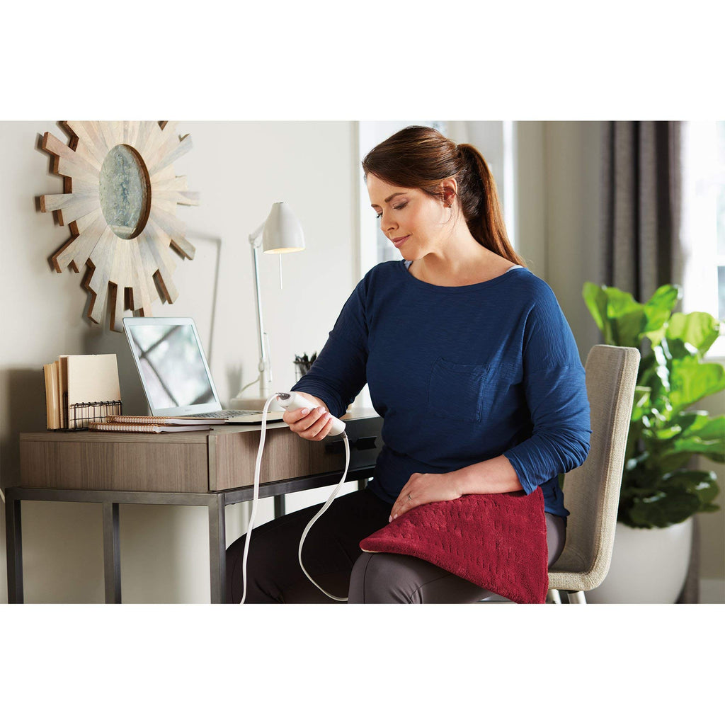 Sunbeam 002014-915-000 Xpressheat Heating Pad, Garnet Red, 12 x 15 Inch, Medium