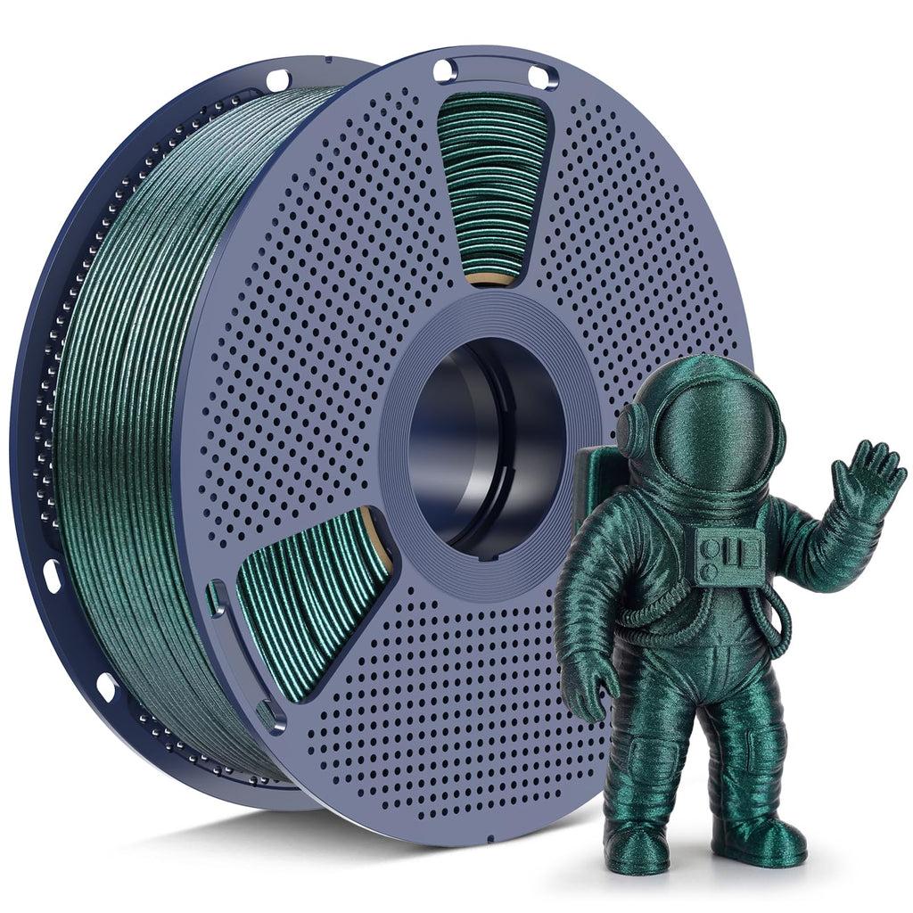 SUNLU Galaxy PLA Filament 1.75mm, Nebula Green, Color-Shifting Pearlescent Glitter PLA 1kg, Light-Activated Shine, Smooth Gloss Finish, Neatly Wound, Fits Most FDM Printers
