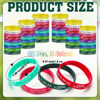 Huquary 48 Pcs Fruit of The Spirit Silicone Bracelets Bulk,Multicolour