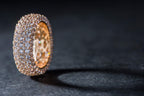 Barzel 18k Gold Plated Wide Wedding Band Cubic Zirconia Eternity Ring for Women (Gold, 9)