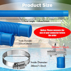 Saintrygo 2 Sets Replacement Pool Hose for Above Ground Pools 1.5 x 4.9ft Long Pool Filter Pump Hoses Replacement Swimming Pool Hose Upgraded Pool Skimmer Hose Compatible with 10531to 25016(Blue)