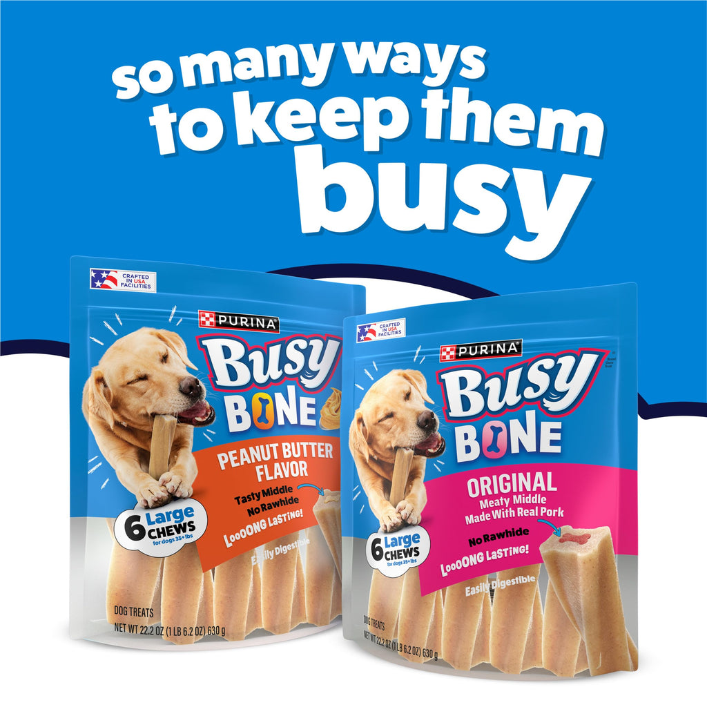 Purina Busy Bone Adult Large Dog Chew Treats, Original, 10 ct Pouch