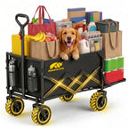 MIKKUPPA Collapsible Wagon with Tailgate - Utility Wagon for Groceries