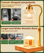 Height Adjustable Candle Warmer Lamp with Timer, 3 Dimmable Wax Melt Warmer, Birthday Gifts for Women Mom, House Warming Gifts New Home Decor, Candle Warmer for Jar Candles with 2 Bulbs, Gold-Clear