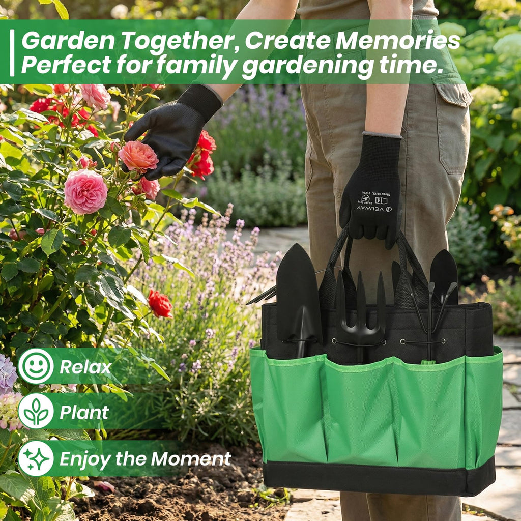 Velway 11-Piece Garden Tools Set Heavy Duty with Ergonomic Handles