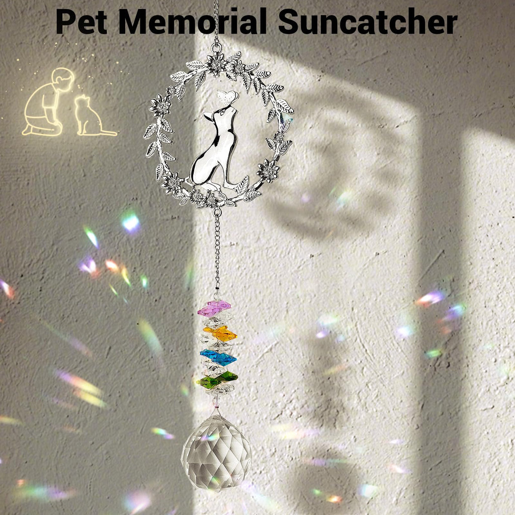 Pet Memorial Gifts for Cats, Loss of Cat Sympathy Gift,Thoughtful Cats Remembrance Sun Catcher,Cat Bereavement Gifts,Pet Loss Bereavement Gift Idea