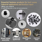 SAE Rivet Nut Tool 420pcs Imperial Carbon Steel Rivet Nut Tool Kit, （5/16-18、1/4-20、10-24、8-32、6-32）, Suitable for Furnitur, Automotive, Marine and Industrial Applications (SAE Carbon Steel Black)