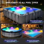 8Packs Solar Pool Lights for Above Ground & In-Ground Pools, 11 Lighting Modes, RGB Outdoor Waterproof Swimming Pools Night Light