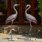 Kircust Outdoor Garden Patina Crane Statues Metal Heron Decoy Decor 48 Inch