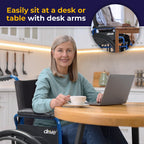 Drive Medical Blue Streak Lightweight Wheelchair - Portable Folding Mobility Aid - Swing-Away Footrests - Desk Arms - Durable Steel Frame - Easy Transport & Storage - 16-Inch Seat