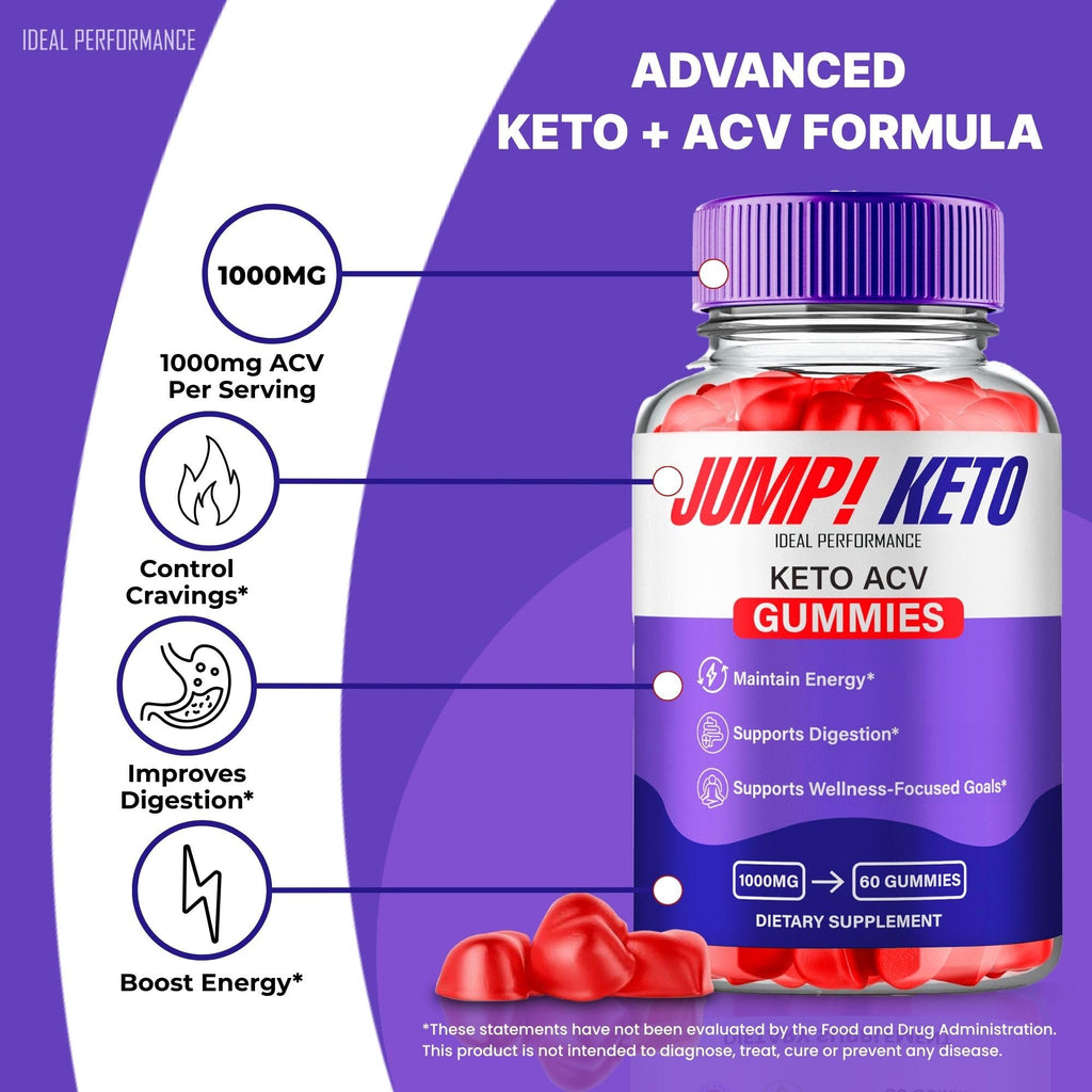 Jump Keto Gummies, Official Jump Keto ACV Supplement Gummies - Maximum Strength, Keto+ ACV Gummys, All Natural Support Formula Keto+ACV, Advanced JumpKeto Formula Reviews (2 Pack)