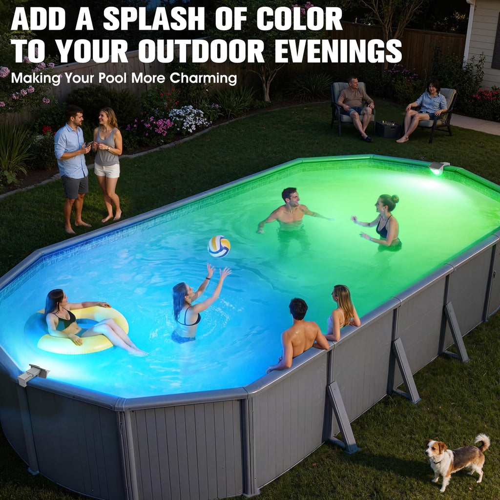 Niceput Solar Pool Lights,2026 Upgraded Solar Powered Above Ground Pool Lights,Frame Pool Light Waterproof,Swimming Pool Solar Light,Color Changing Pool Lighting for Above Ground Pool Accessories-1PC