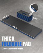 Sevenjungle Folding Kneeling Pad, 1 Inch Thick Compact Mechanic Mat, Blue