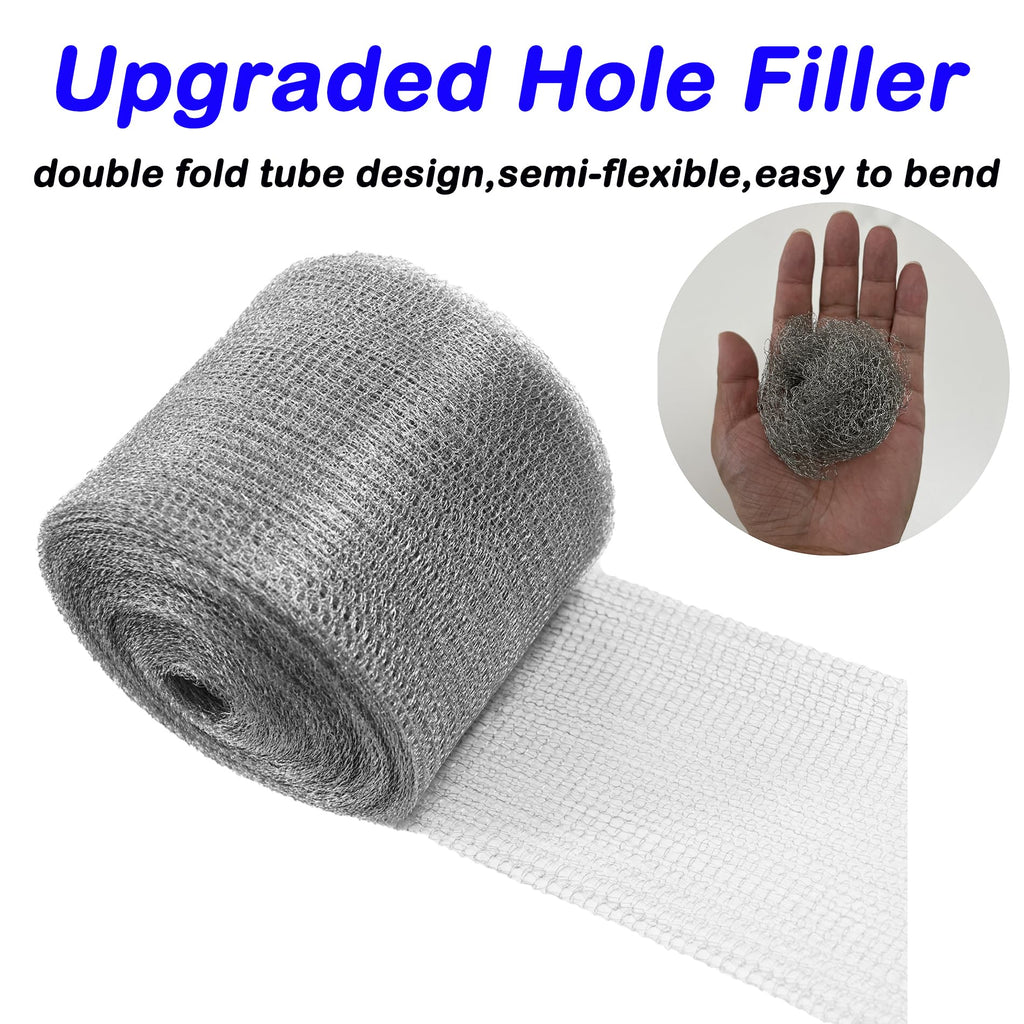 Wire Mesh Hole Fill Fabric 5 in X 103Ft, Weep Holes Filler and Covers, Upgraded Stainless Steel Wire Mesh, Flexible Stretchy Hardware Cloth for Garden House and DIY, Mice Control Rodent Barrier