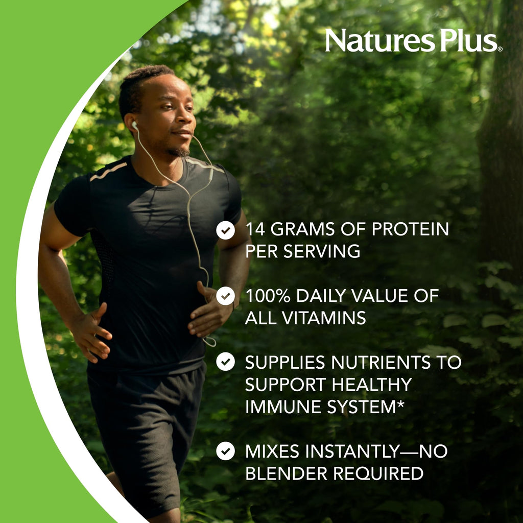 NaturesPlus SPIRU-TEIN, Peaches & Cream - 2.24 lb - Plant-Based Protein Powder - Vitamins & Minerals for Energy - Vegetarian, Gluten Free - 30 Servings