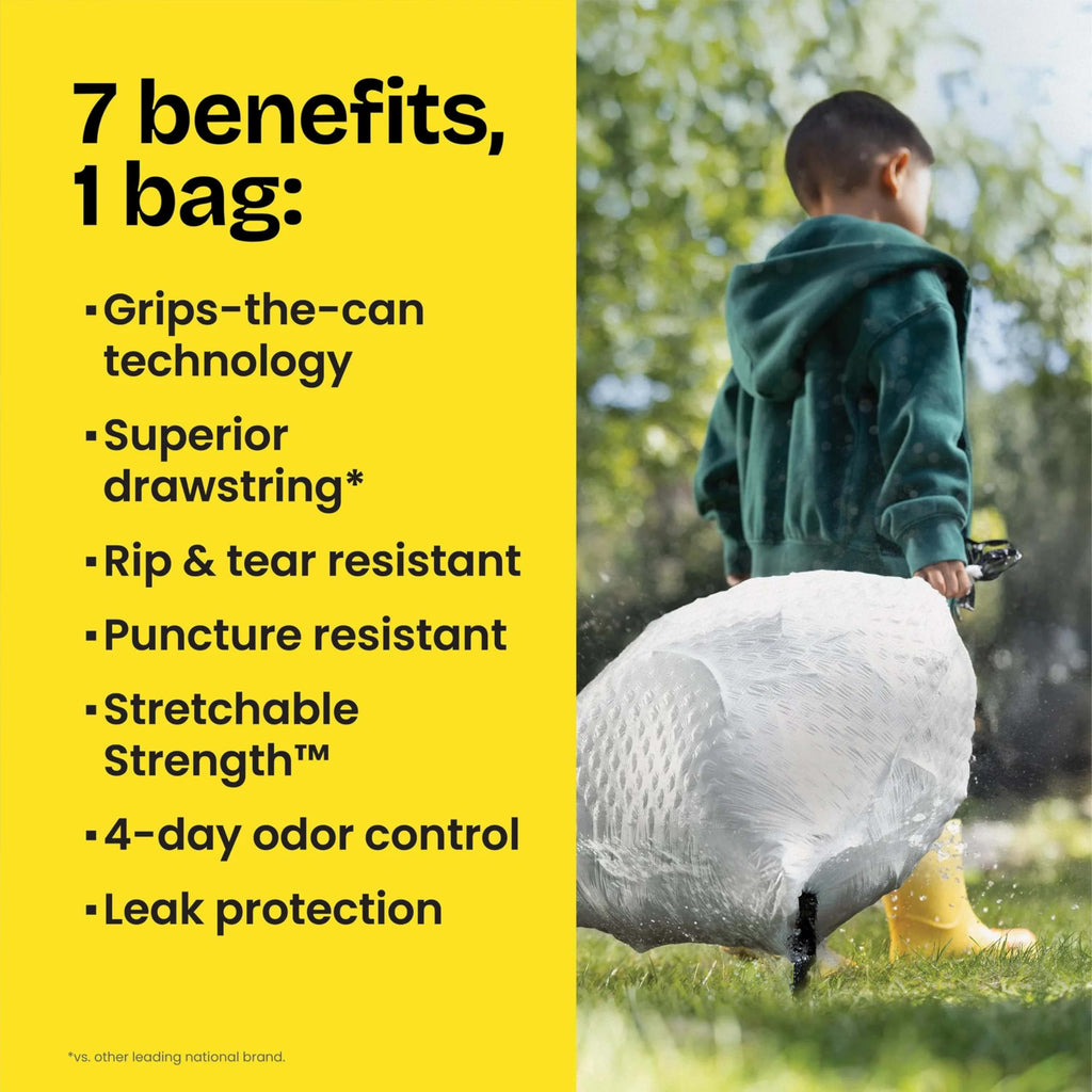 Glad ForceFlex Tall Kitchen Drawstring Trash Bags, 13 Gal, Fragrance Free, 110 Ct (Package May Vary)