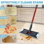 Mop Replacement Pads for Ocedar H2prO Flat Mop System, Mop Handle Mop Refills for O-Cedar H2pro Flat Mop System, Include 4 Pack Mop Pads and 4-Section Mop Handle for Ocedar H2 Pro Mop