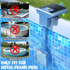 LightHacker Solar Pool Lights for Metal Frame Above Ground Pool, Upgraded Solar Lights w/LCD Pool Thermometer,Underwater Led Lights for Pool Accessories,Swimming Pool Lighting with 10 Light Modes,1PC