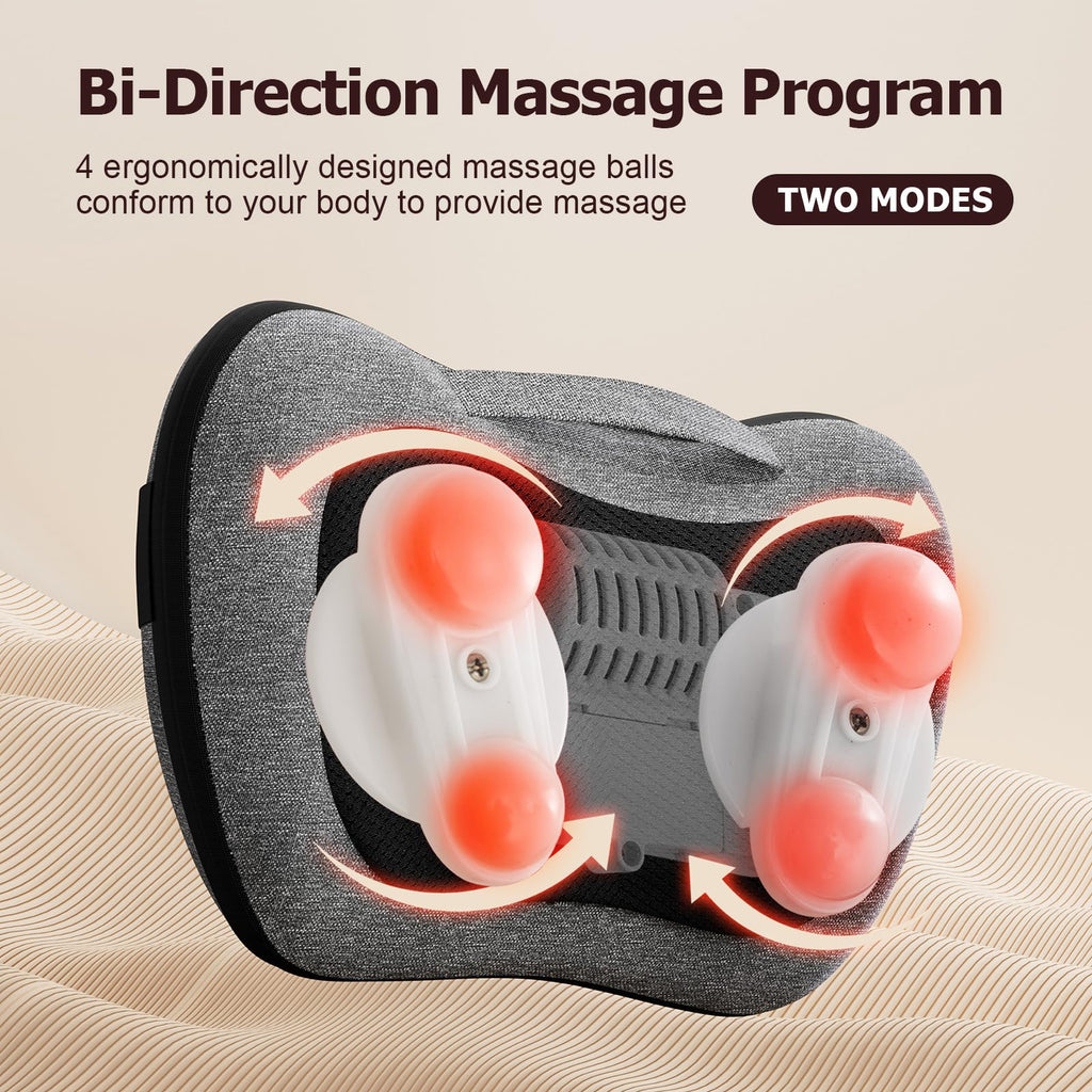 VIKTOR JURGEN Shiatsu Back Massager with Heat, Mothers Day Gifts for Mom, Dad, Women, Men, Deep Tissue Massage for Neck, Shoulder, Upper & Lower Back Pain Relief, Electric Kneading 3D Massage Pillow